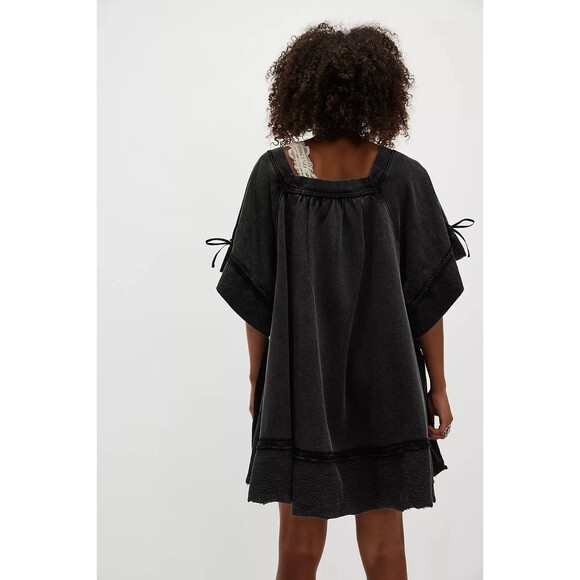 Free People Astoria Sweatshirt Tunic Dress Oversized Ribbon Cotton XL New 284485 - Picture 4 of 8